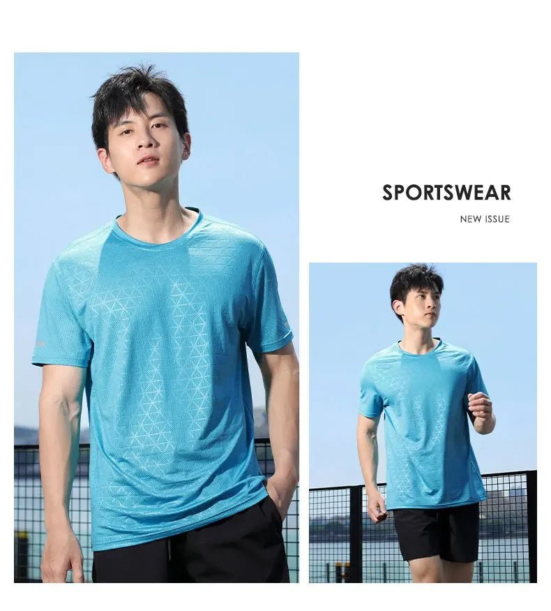 Men's Sports Gym Quick Dry Fit Workout Yoga  Breathable Short Sleeves T-Shirt