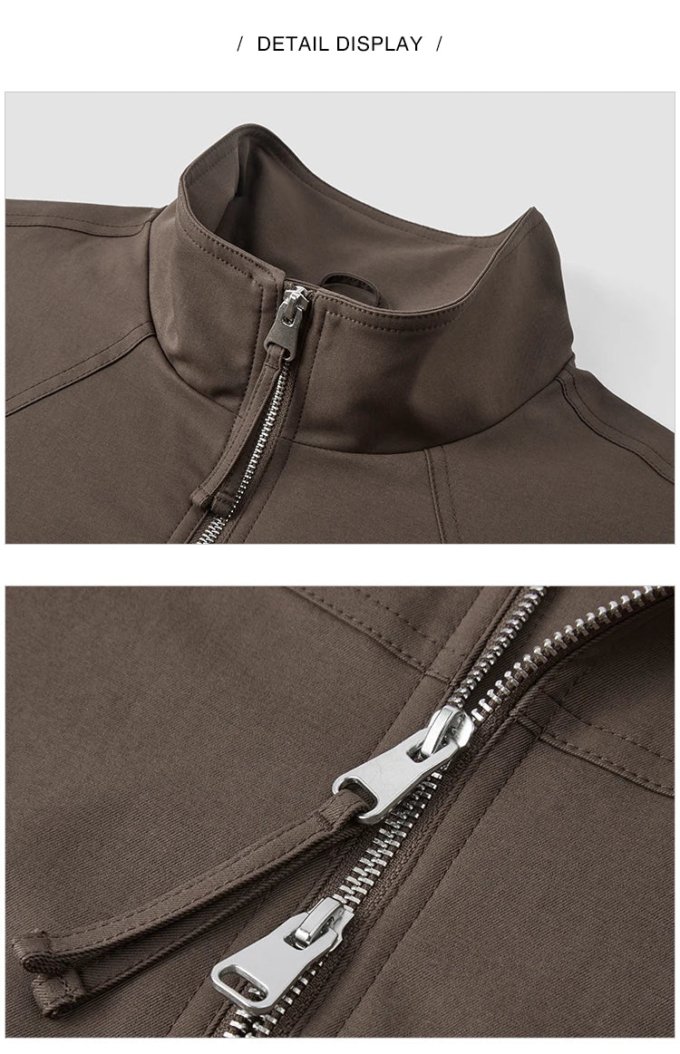 Loose Fit Stand Collar Minimalist Fashion Casual Jacket