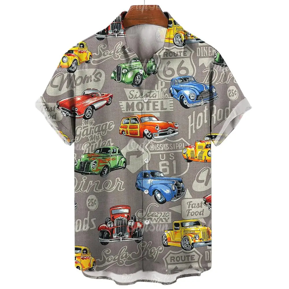 Vintage Men's Short Sleeve Summer Shirt