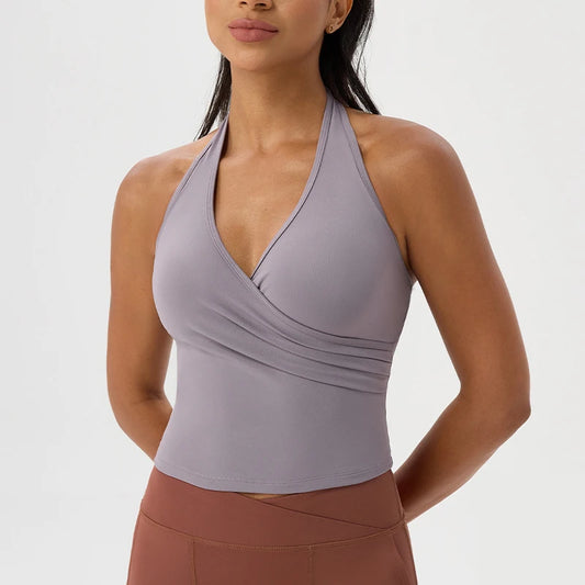 Women's Sleeveless Fitness Yoga Top - Breathable Quick Dry Summer Gym Vest