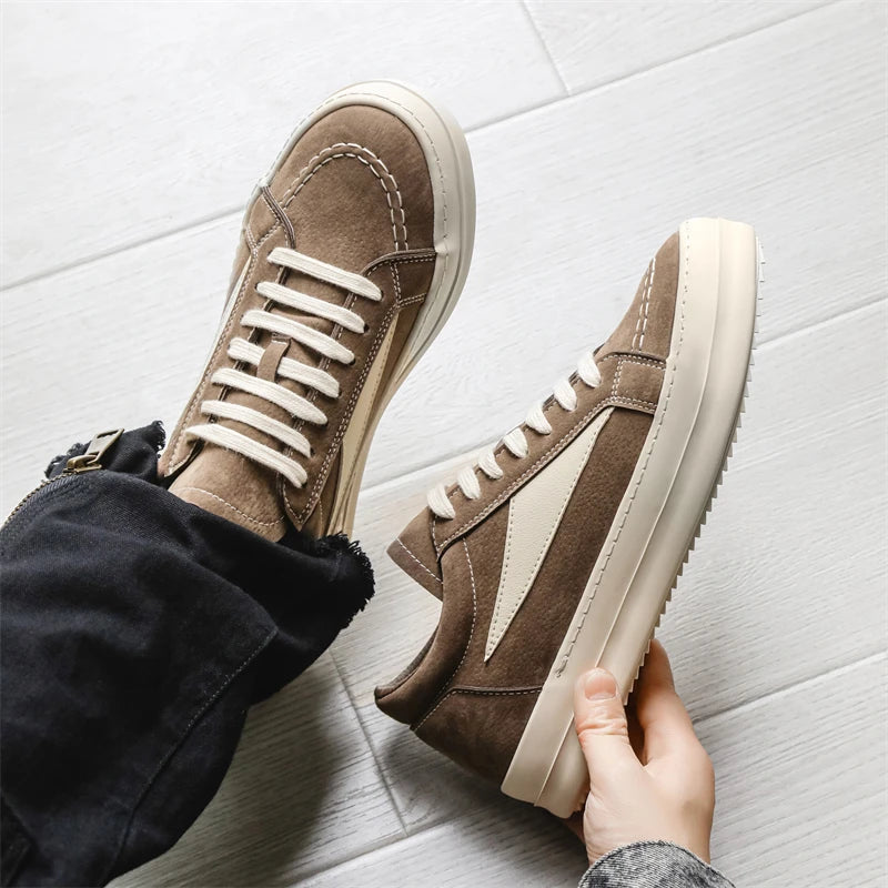 Men's Vulcanized Sneakers - Lace-Up Skateboarding Shoes