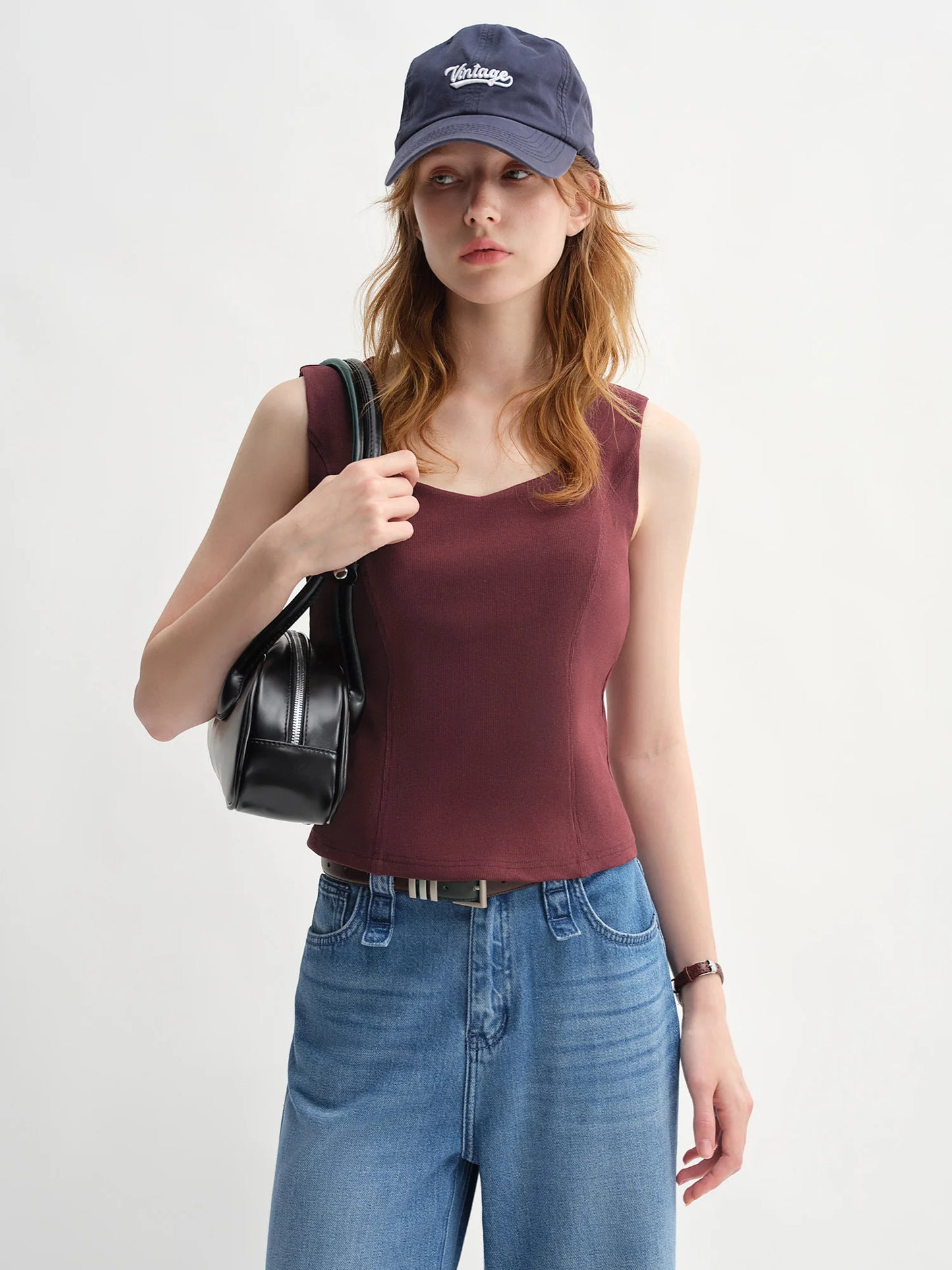 Women's Autumn Clothing Set - Long Sleeve Shirt & A-Line Skirt with V-Neck Top