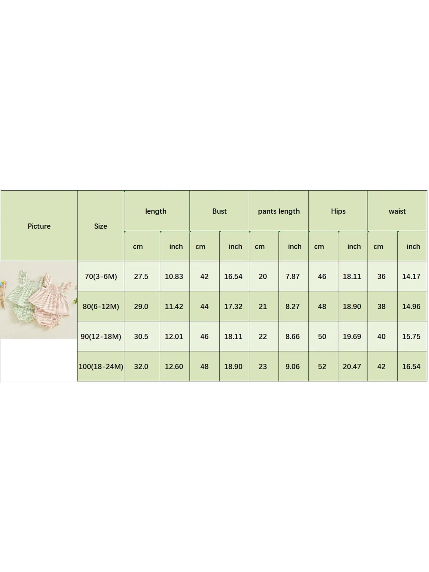 Baby Girls Striped Summer Outfit Set - Flying Sleeve Top & Shorts (0-24M)