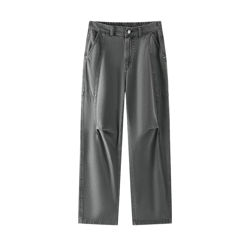 Women's Loose Pure Cotton Long Pants with Curved Hem