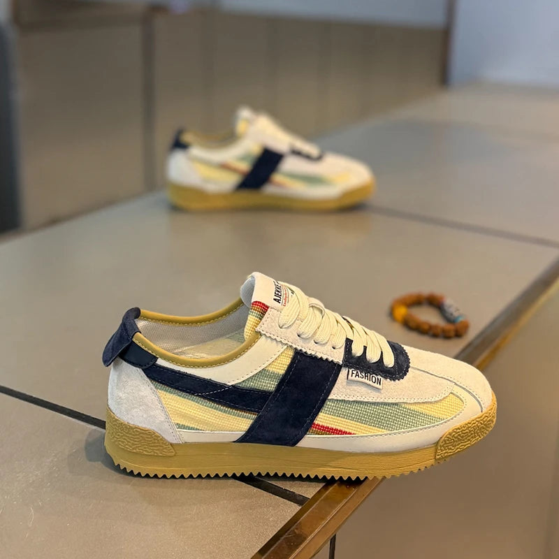 Men's Platform Casual Sneakers - Lace-Up Sports Running Shoes