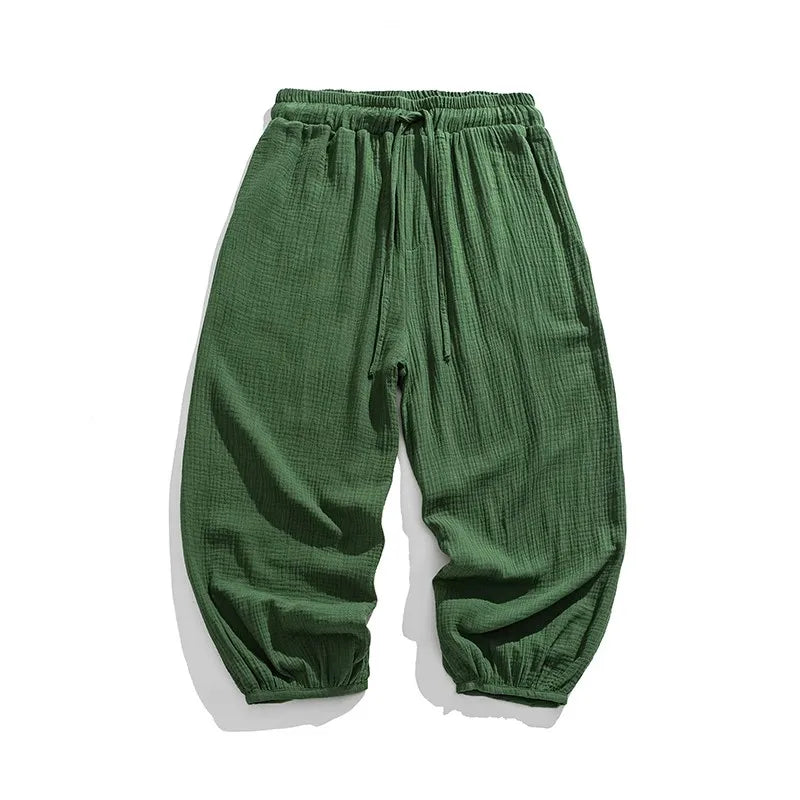 Men's Cotton Casual Pants - Straight Loose Fit Harem Style Trousers
