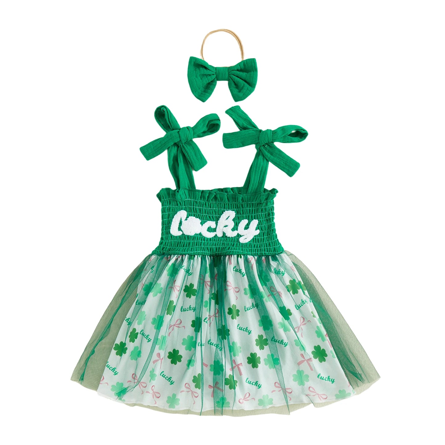 Baby Girls' Letter Embroidery Romper Dress & Headband Set