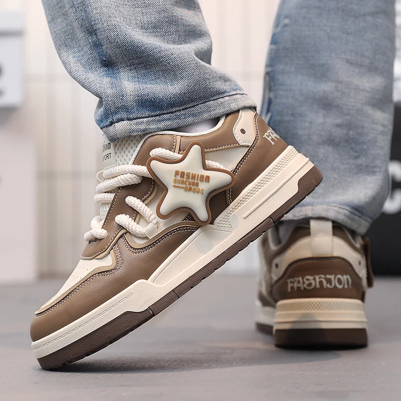 Men's Casual Stars Platform Skateboard Tennis Sports Comfortable Vulcanized Sneakers