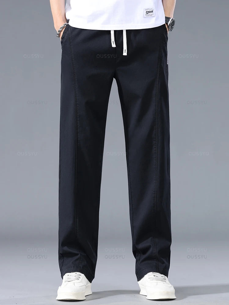 Men's Lyocell Wide Leg Casual Trousers | Lightweight Summer Pants M–5XL