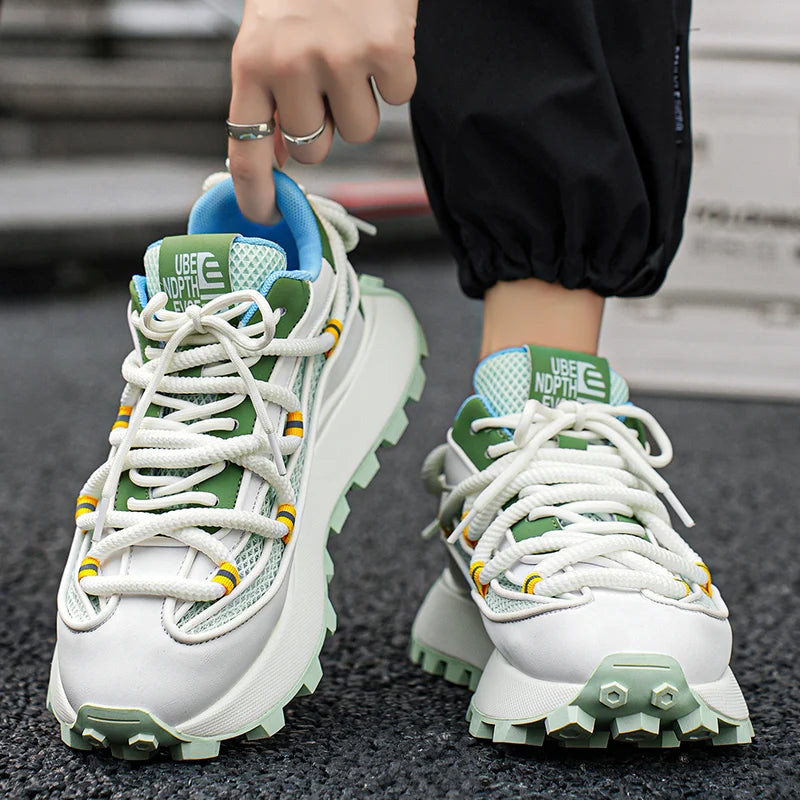 Men's Lightweight Platform Sneakers - Breathable Running Shoes