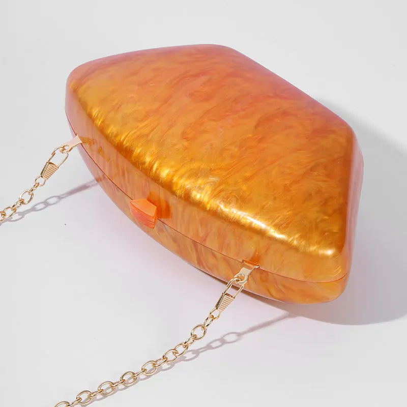 Women's Chain Clutch Crossbody Shoulder Acrylic Handbag