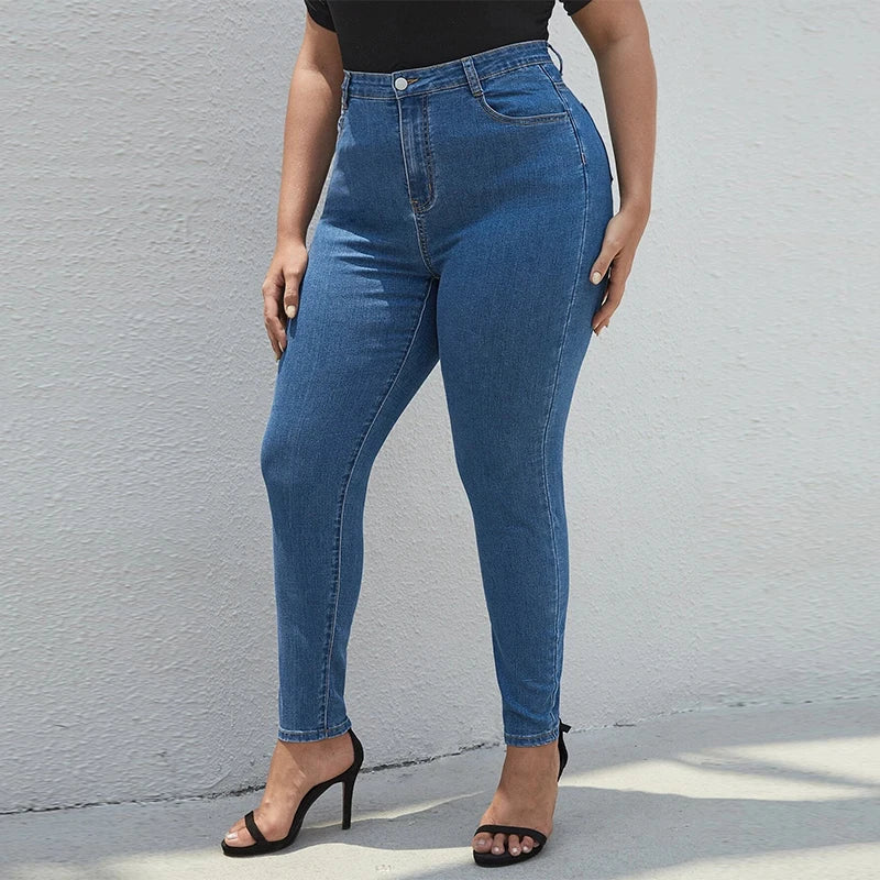 Women's Plus Size High Waist Stretch Denim Jeans