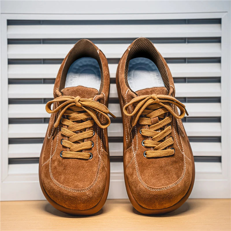 Men's Suede Leather Lace-up Casual Comfortable British Shoes