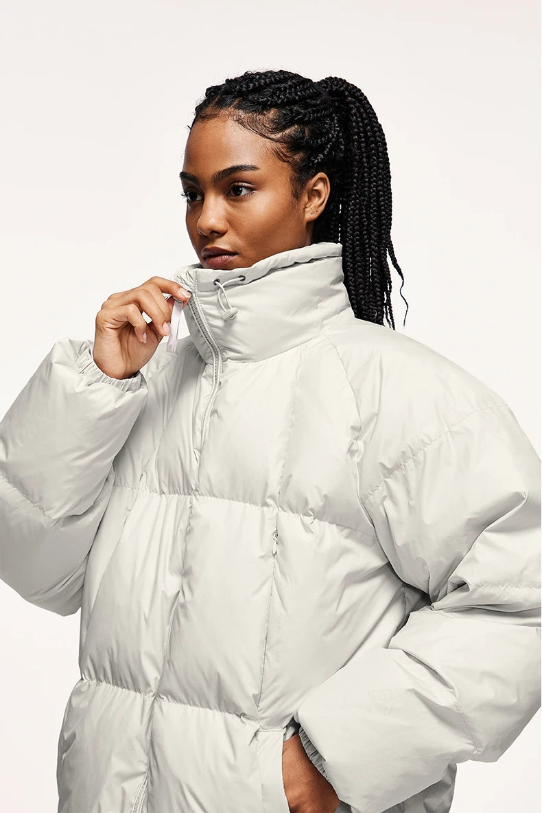 Minimalist Down Jacket Unisex - 90% Down Fill High Collar Winter Outerwear