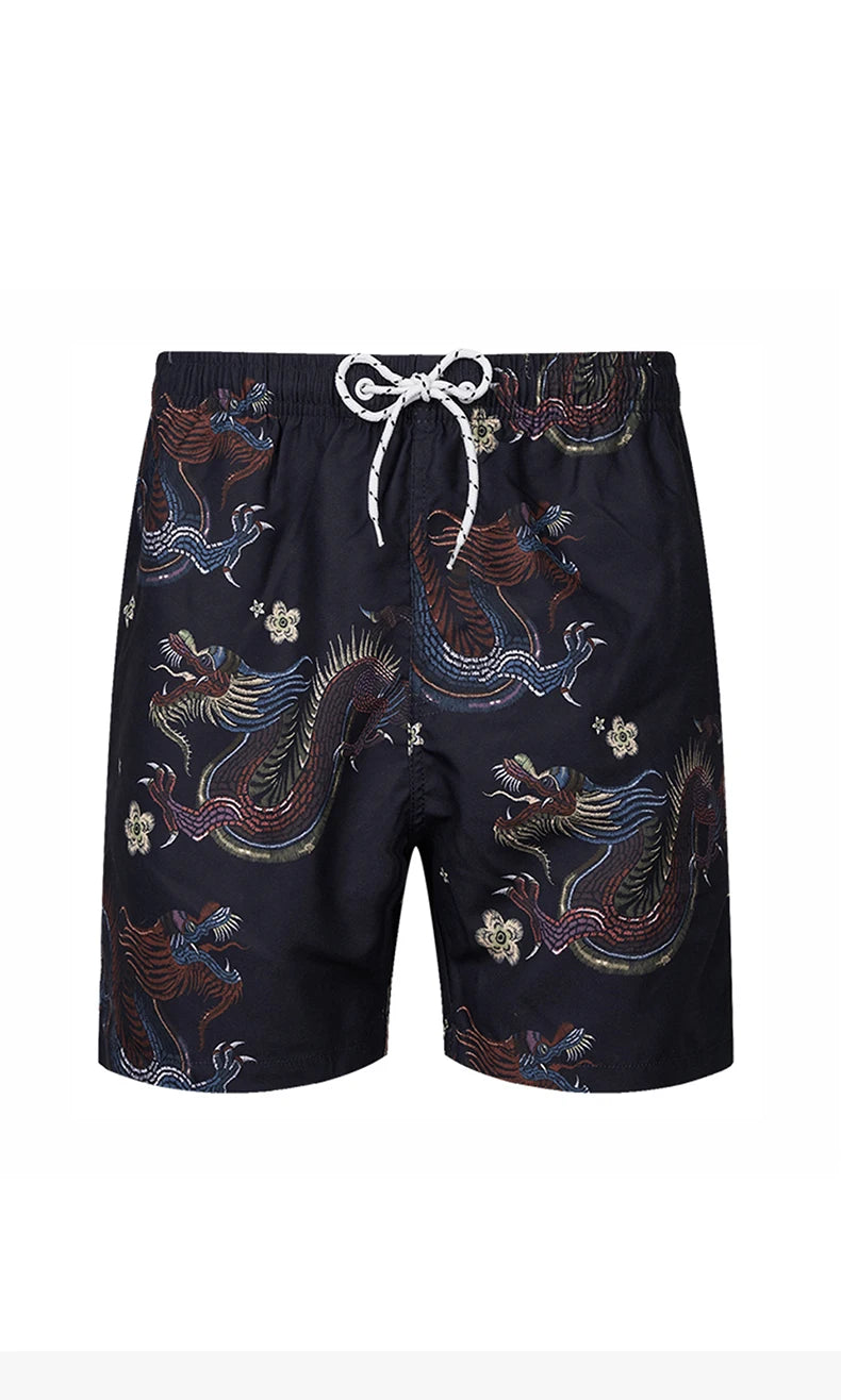 Men's Dragon Print Hawaiian Shorts