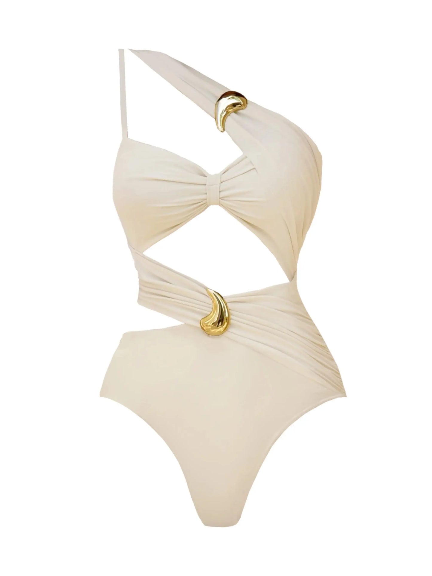 Women's Cut-Out V-Neck Two Piece Swimwear Set with Skirt - Versatile Beach Wear