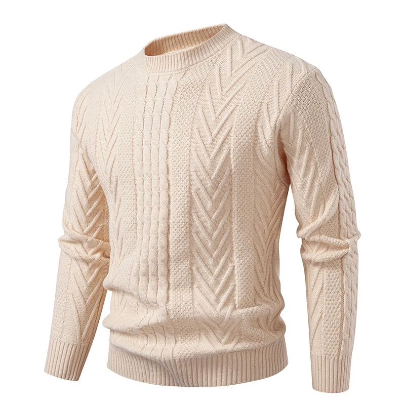 Autumn Winter Knit Sweater - Unisex O-Neck Pullover Slim Fit