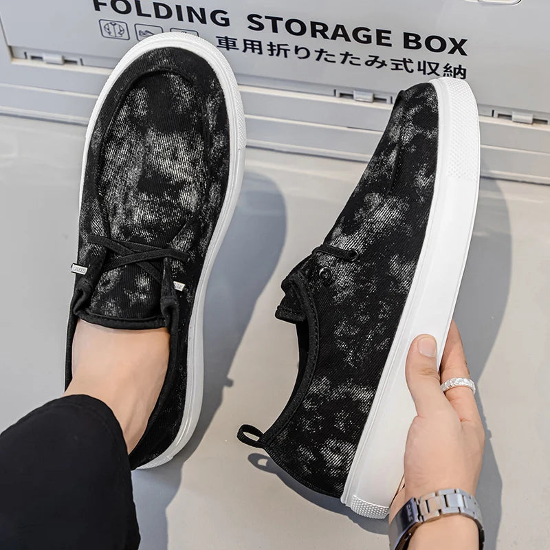 Men's Denim Casual Sneakers - Soft Skateboard Trainers