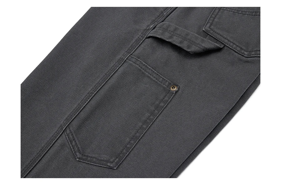 Men's Loose Tapered Cargo 12Oz Cotton Fabric Trousers