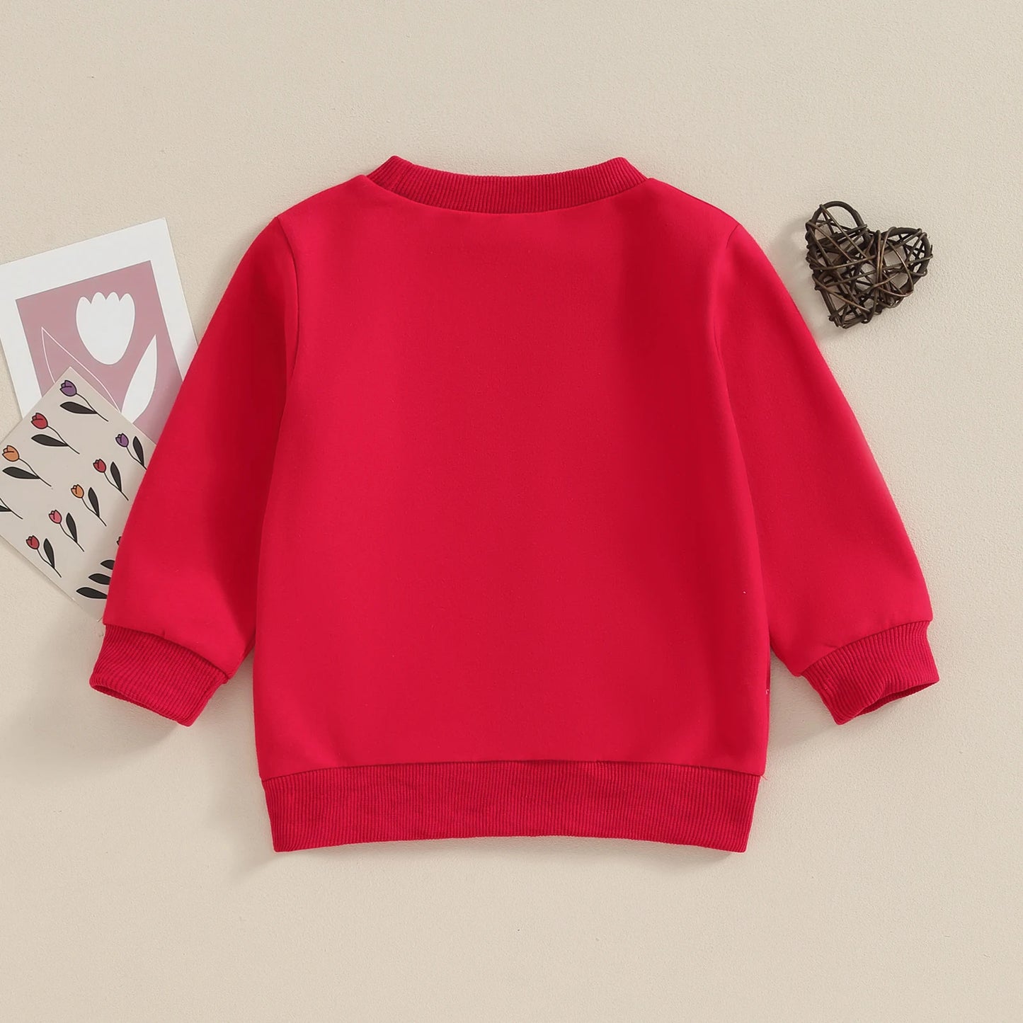 Kids Boys Valentine's Day Sweatshirt - Letter Print Long Sleeve Pullover