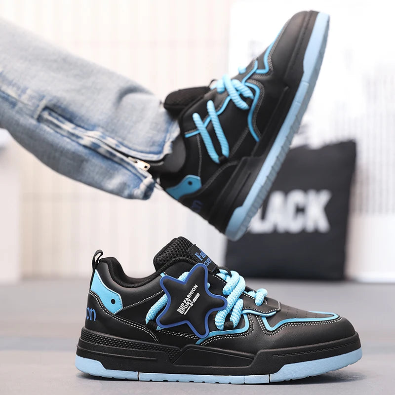 Men's Casual Stars Platform Skateboard Tennis Sports Comfortable Vulcanized Sneakers