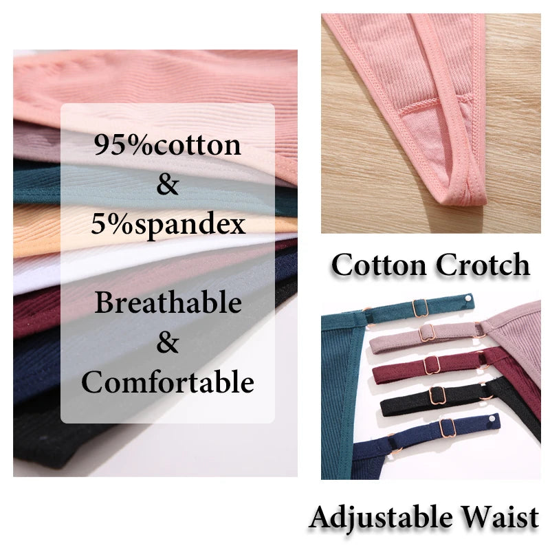 Women's Cotton Thong Underwear 3-Pack