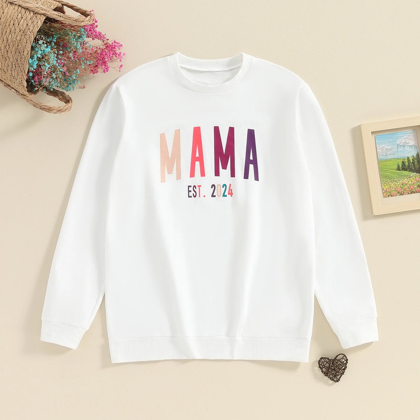 Family Matching Sweatshirt Outfits Letters Print Long Sleeve Spring Fall Pullover Baby Girls Boys Romper