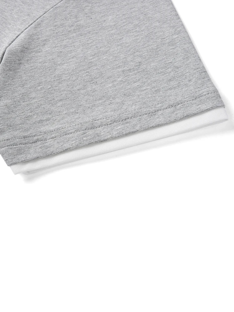 Men's Cool-Feel Sorona Fabric T-Shirt - 210gsm Fake Double Layer Oversize