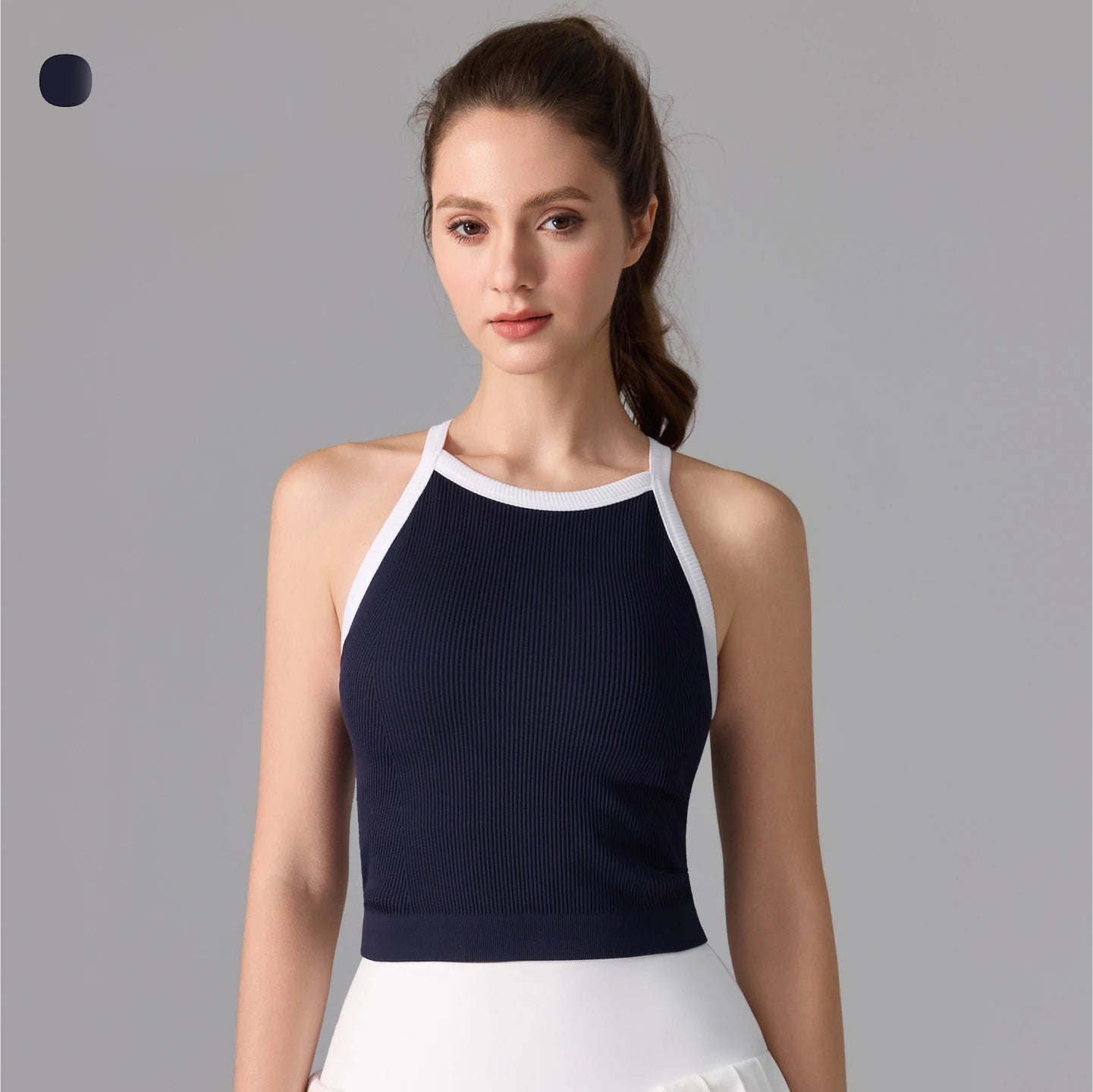 Women's Seamless Knitted Yoga Top - Sleeveless Quick Dry Workout Vest