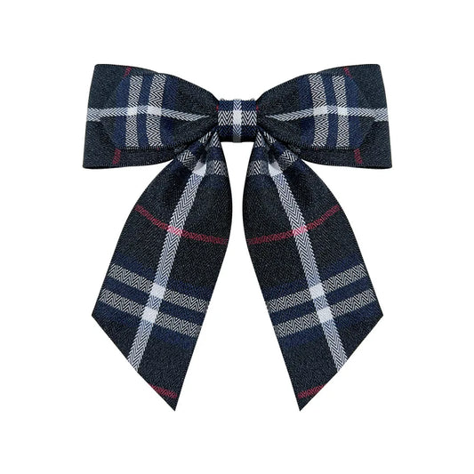 Fabric Plaid Bow Tie Brooch - Vintage British Style Corsage Accessory