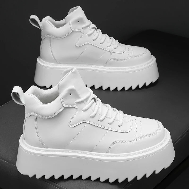 Men’s Casual Platform High Top Skateboard Vulcanized Sport Shoes Lace Up Sneakers
