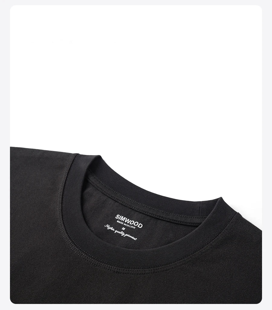 Men's Premium Cotton Vintage Letter Print T-Shirt - Washed Finish Plus Size