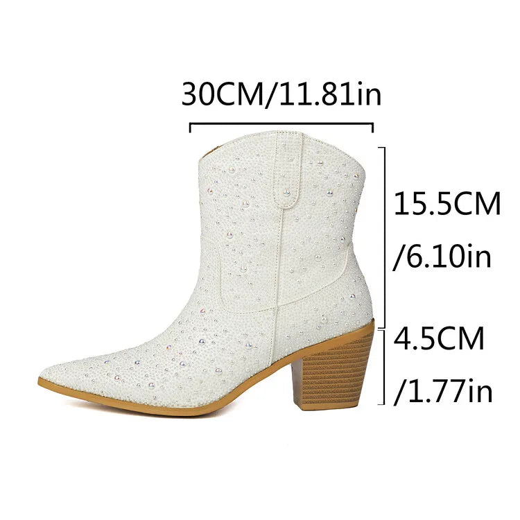 Pearl Pointed Toe Ankle Boots