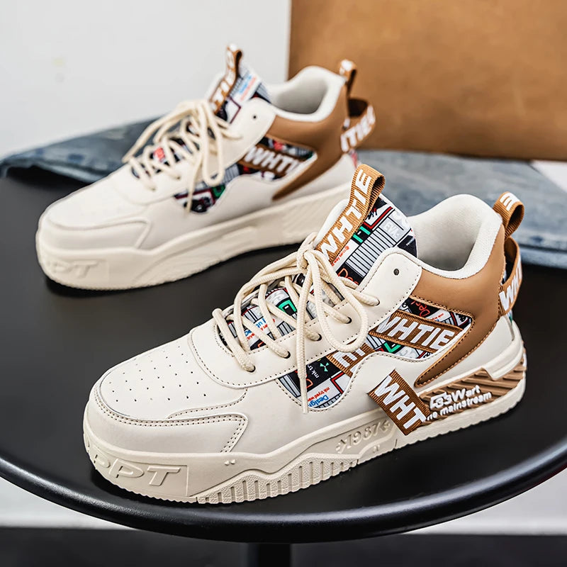 Men's Casual Versatile   Sports Lace Up Vulcanized Sneakers