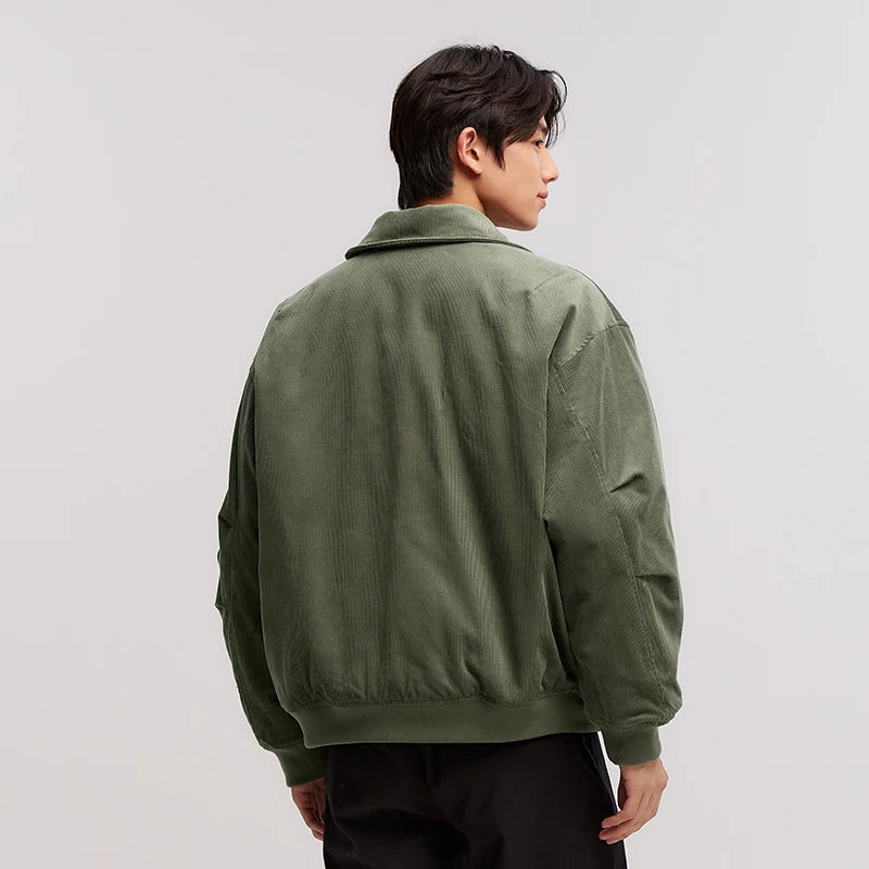 Men's Corduroy Pilot Jacket - Thick Oversize Cotton Winter Jacket