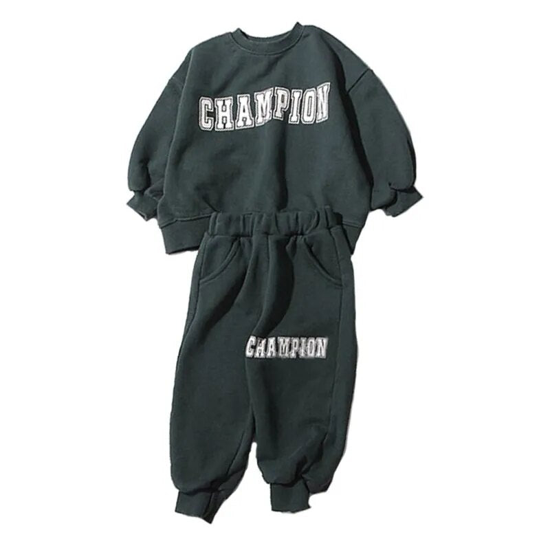 Children's Sweatshirt Fleece 0-6-year-old 2 PCS Set