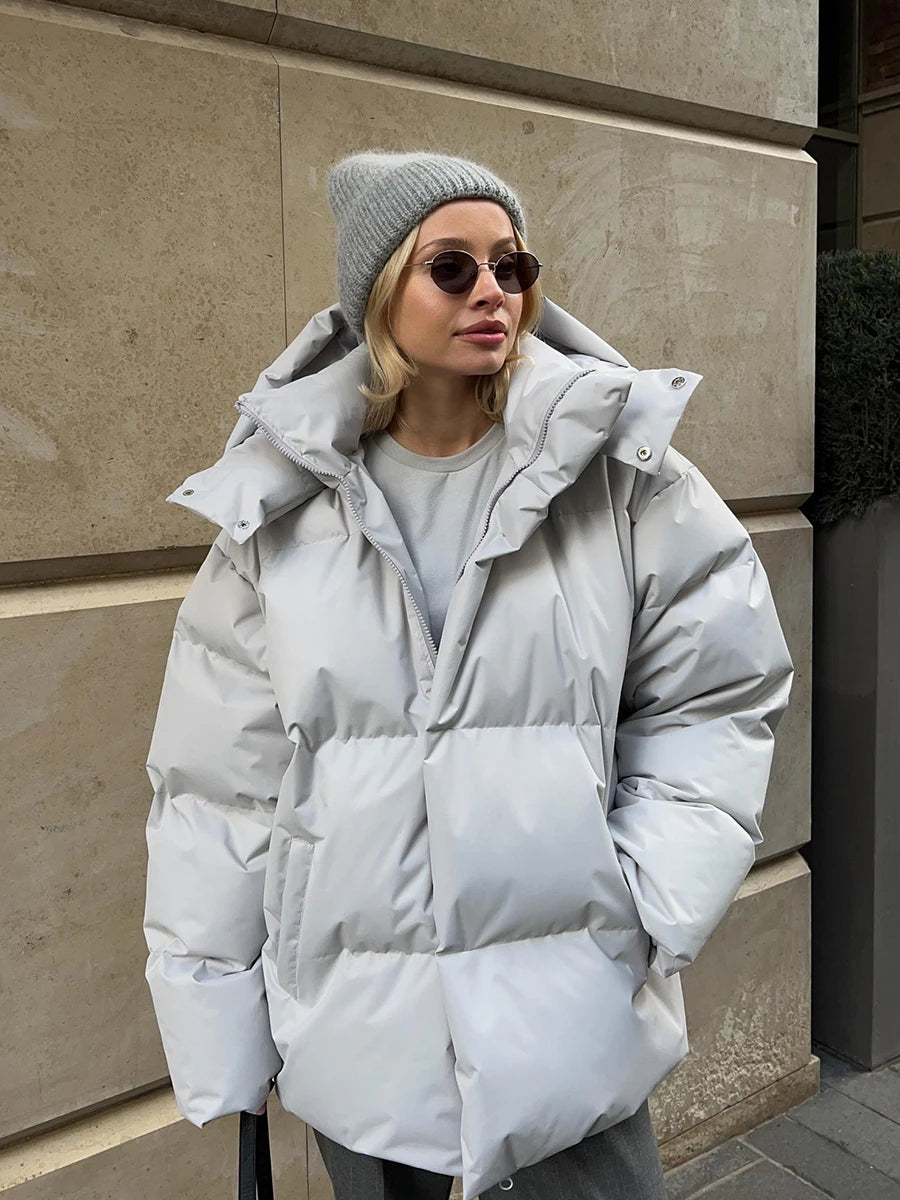 Women's Quilted Loose Parkas Cotton Puffer Jacket