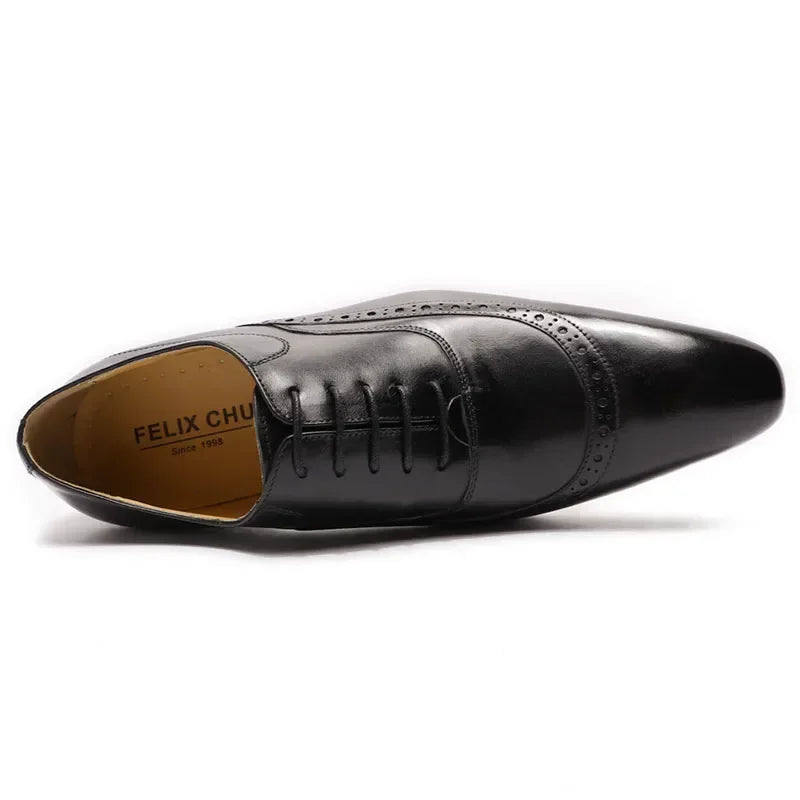 Men's Genuine Leather Oxford Brogues - Italian Style