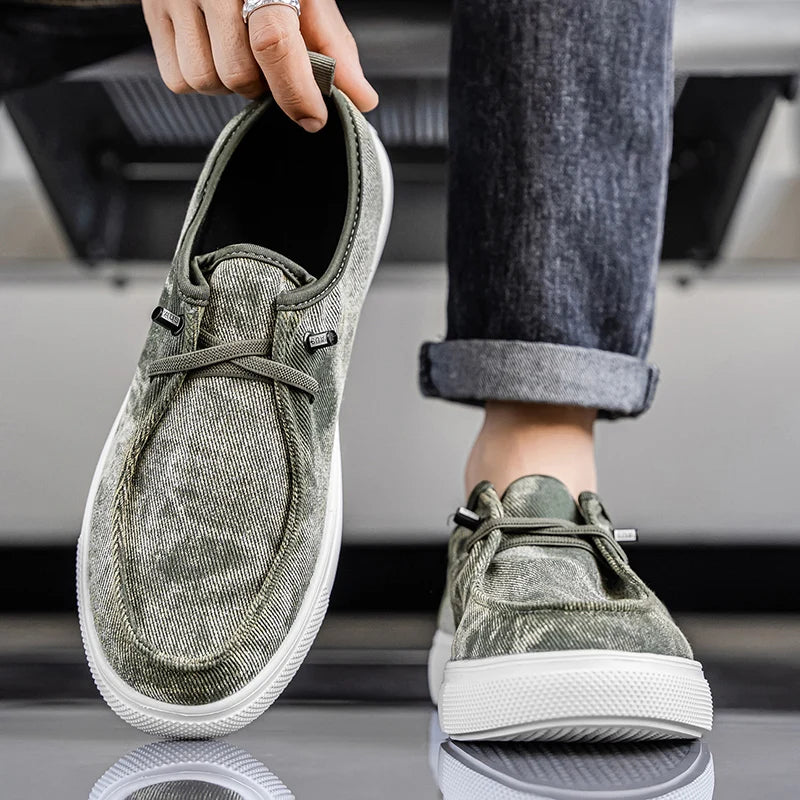 Men's Denim Casual Sneakers - Soft Skateboard Trainers