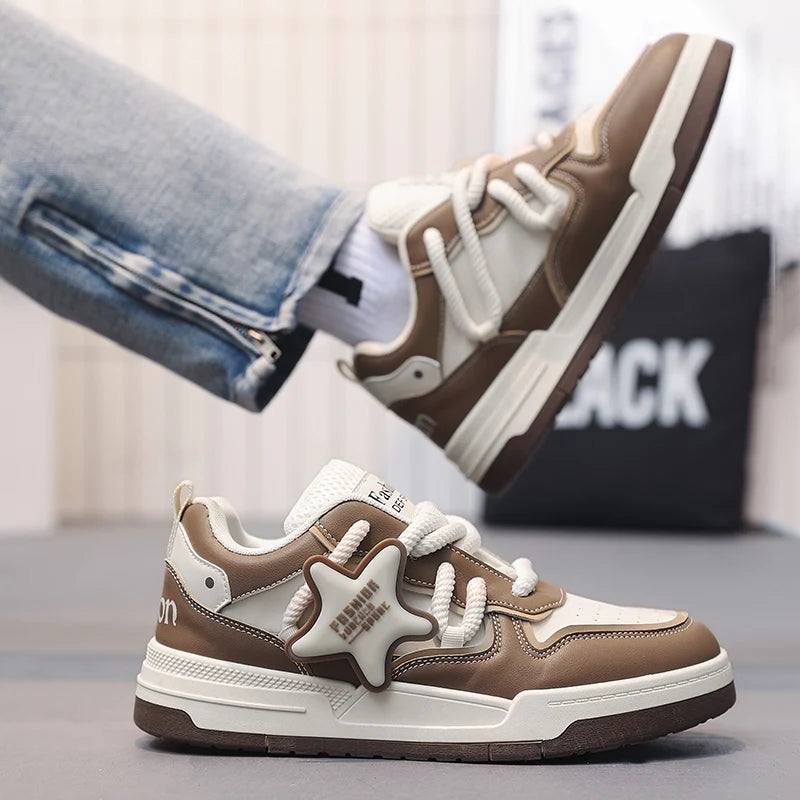 Men's Casual Stars Platform Skateboard Tennis Sports Comfortable Vulcanized Sneakers