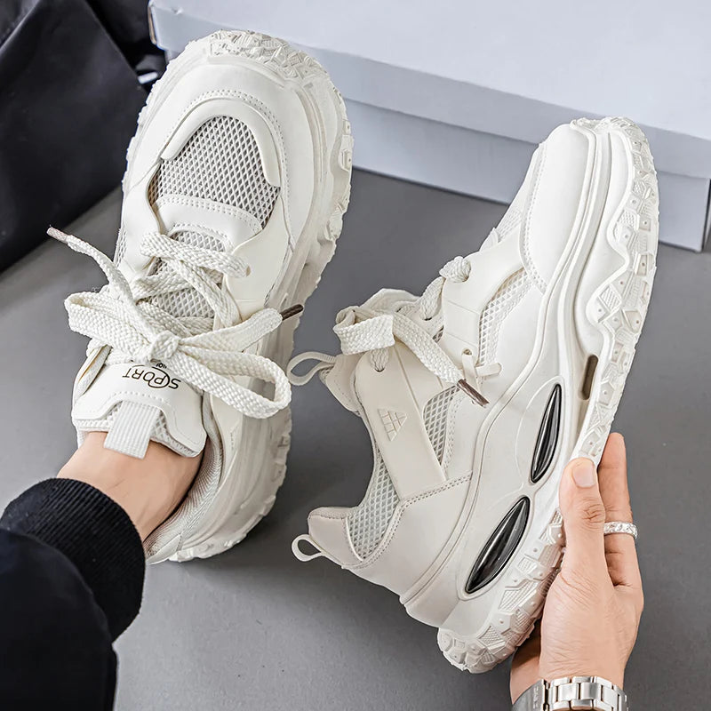 Street Style Platform Sneakers - Men's Skateboard Running & Tennis Trainers