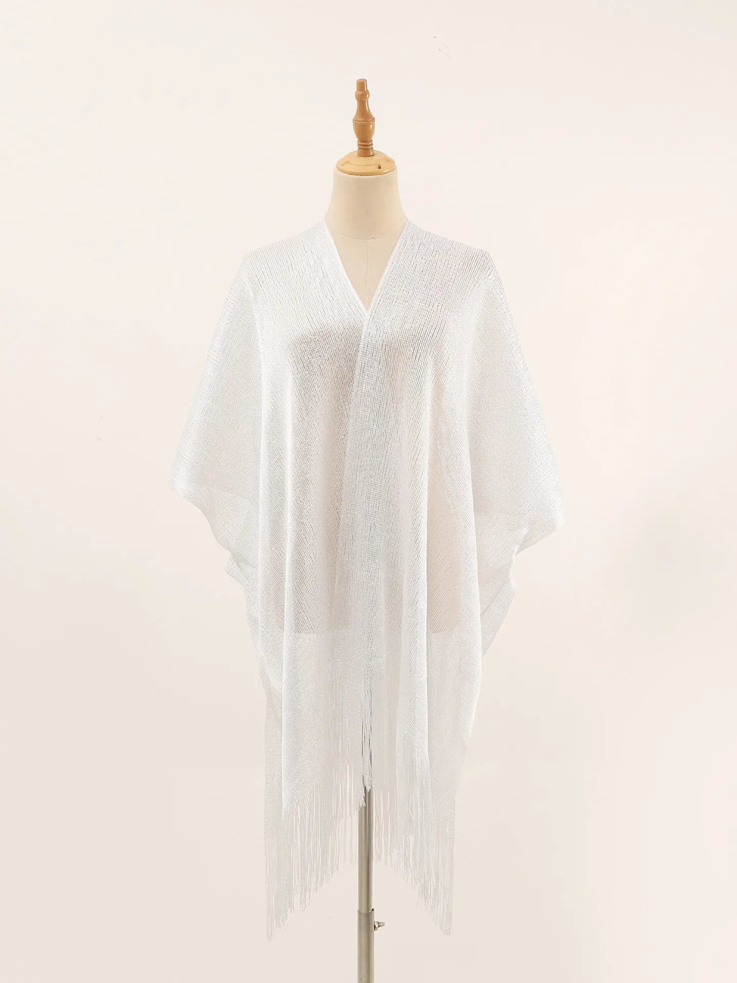 Women Swimsuit Cover Ups Shawl-Collar Caftans Beach Tunic Dress Robe Solid Tassel Pareo Beach Cover-ups