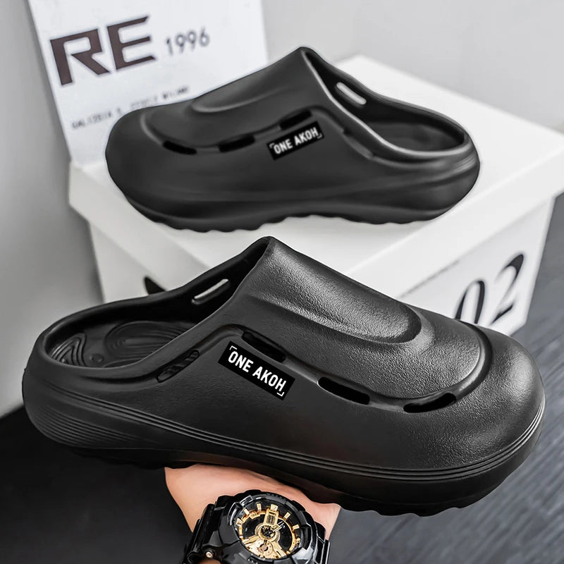 Men's Summer Slippers Platform Sandals Casual Soft Sandals Breathable Clogs Flip Flop Crocs