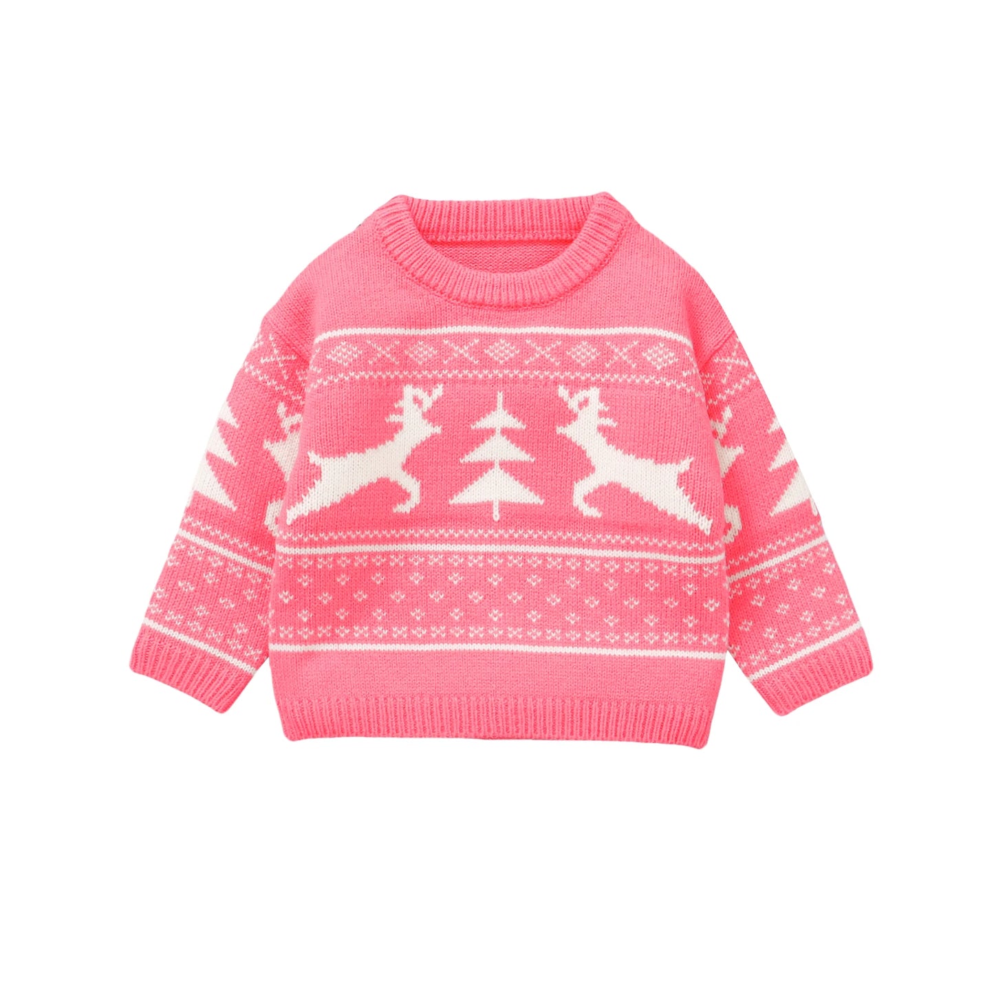 Christmas Baby Sweater - Santa & Reindeer Design (0-3Y)