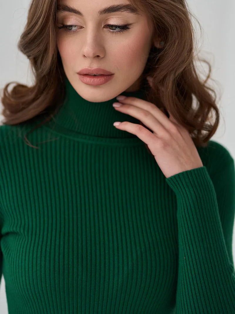 Women's Knitted Pullover Turtleneck