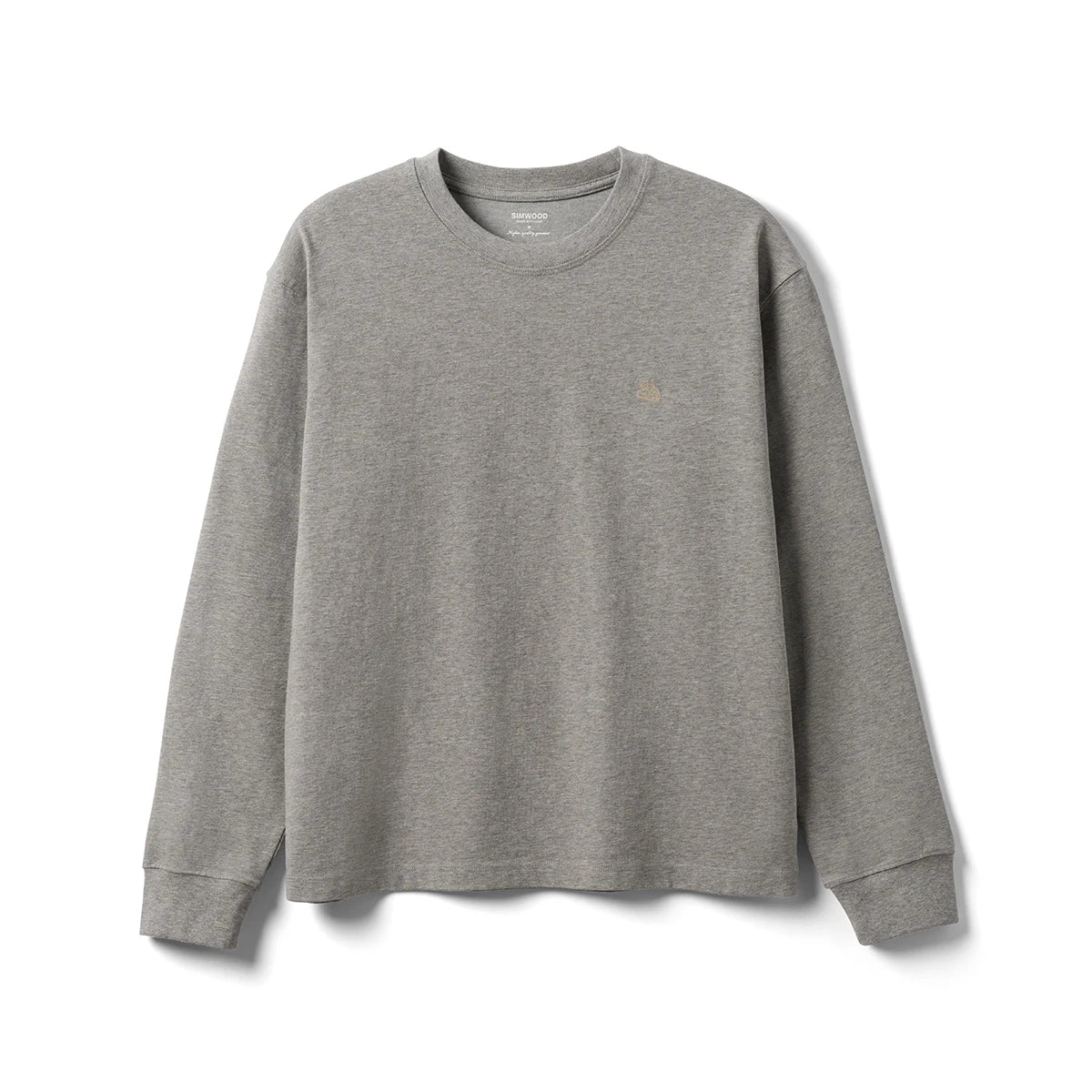 Men's Short Length Oversize 280gsm Sorona Fabric Logo Embroidery Long Sleeve T-shirt
