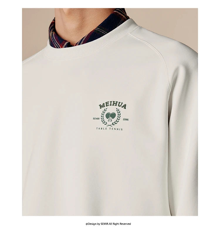 Heavyweight Round Neck Sweatshirt - Premium Solid Color Pullover for Daily Wear