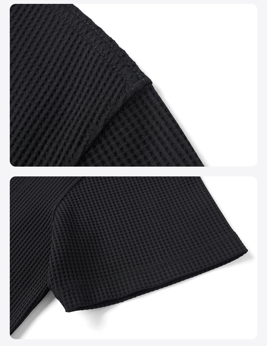 Men's Quick-Dry Sports T-Shirt - 200gsm Waffle Texture Athletic Top