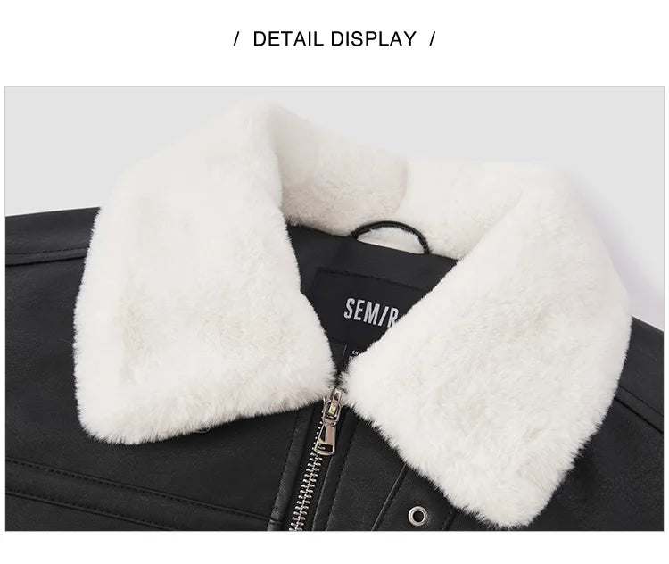 Quilted Faux Leather Cropped Jacket - Women's Winter Outerwear