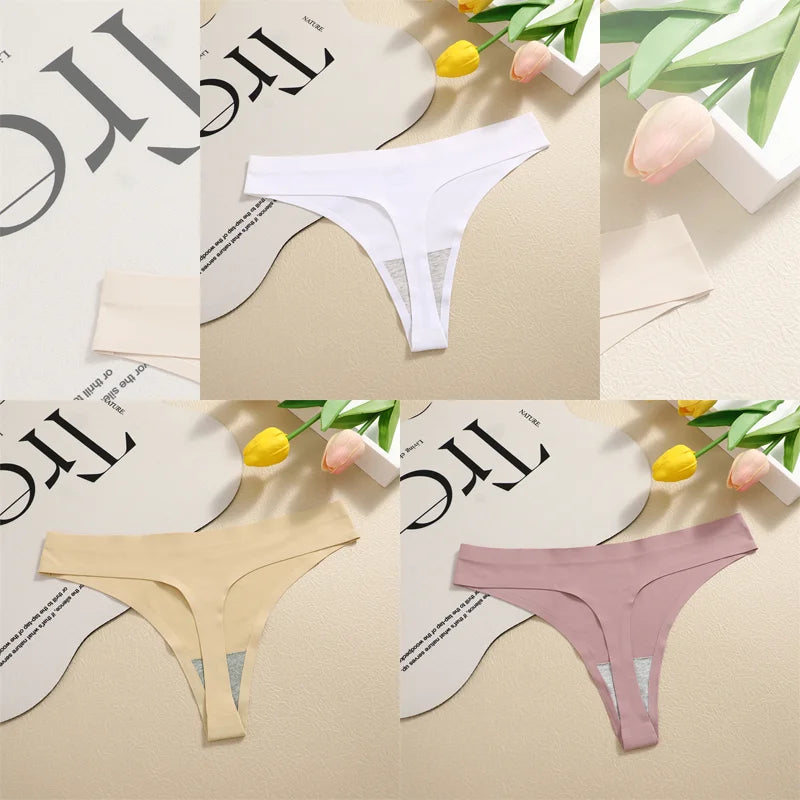 Women's Seamless Satin Thong 3-Pack